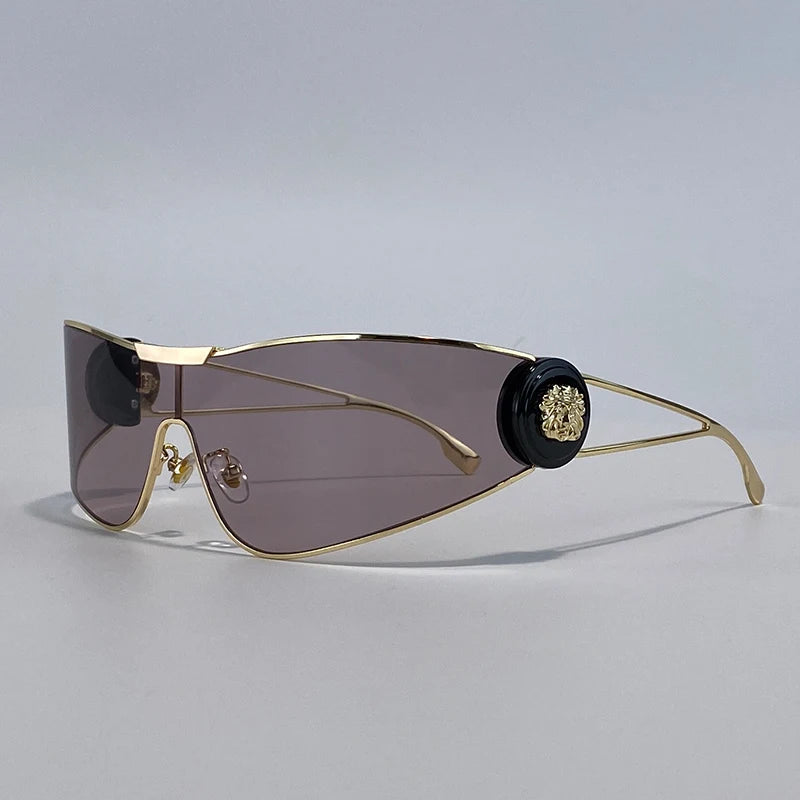 One-Piece Shield Luxury Vintage Wrap Around Sunglasses