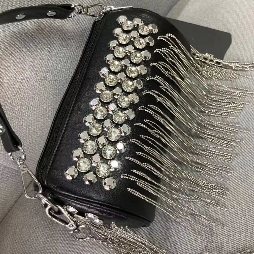 Tassel Rivet Women’s Shoulder & Crossbody Bag