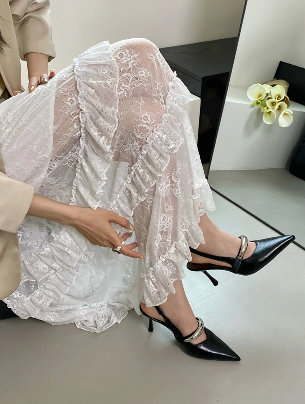 Women’s Pointed Toe Slingback High Heel Pumps