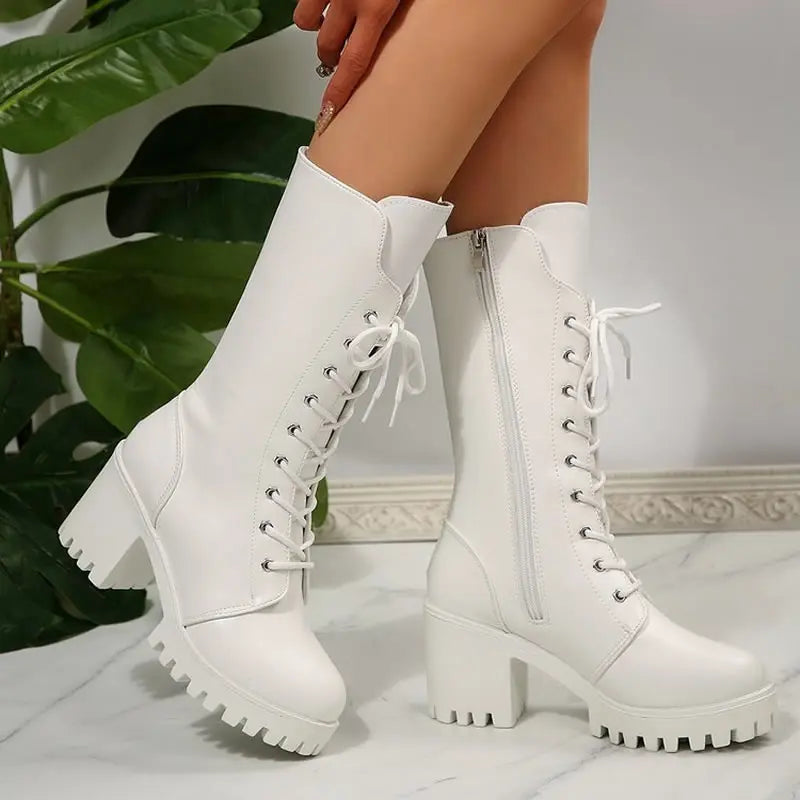 Women’s British Style Mid-Calf Boots