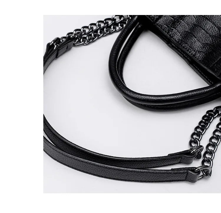 Vintage Snake Pattern Splicing Tote Shoulder Bag