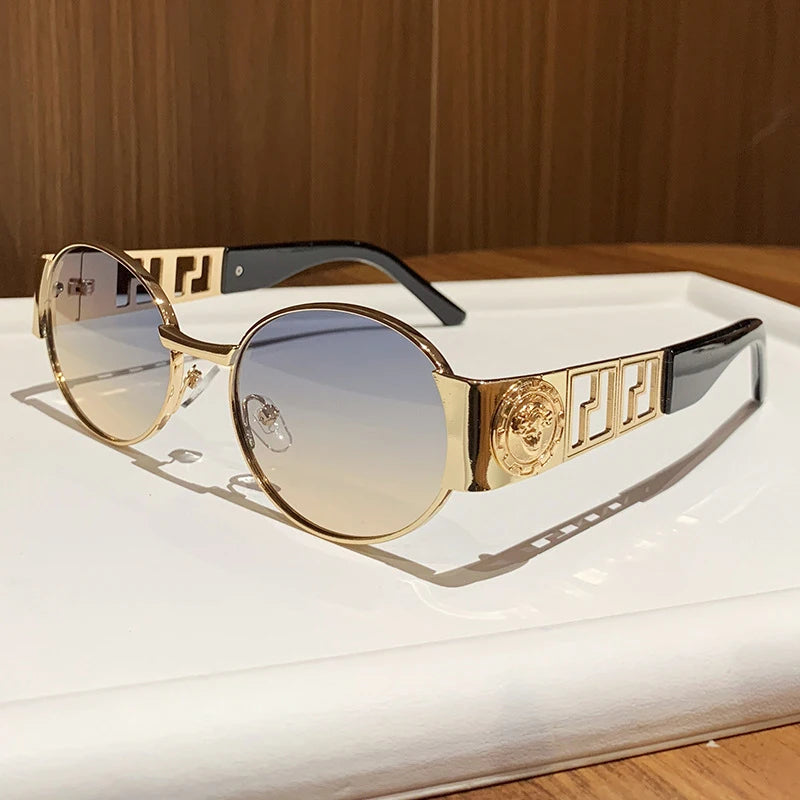 Vintage Style Oval Full-Frame Sunglasses