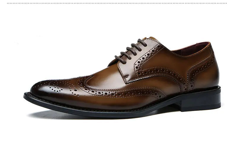 Genuine Leather Lace-up Men's Business  Dress Shoes