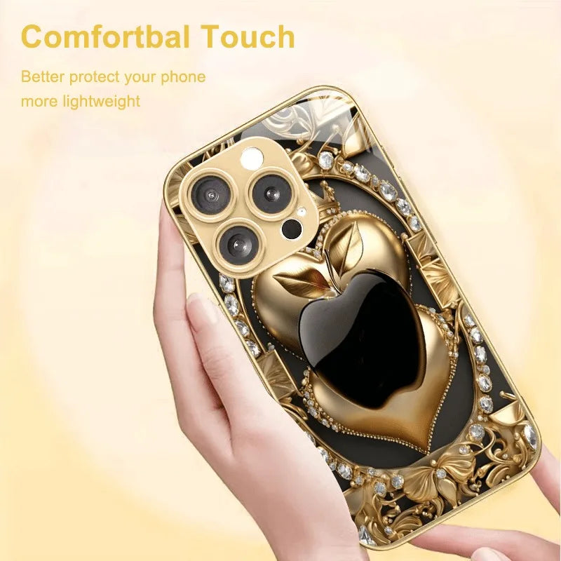 Luxurious Diamond Gold Metallic Phone Case For iPhone