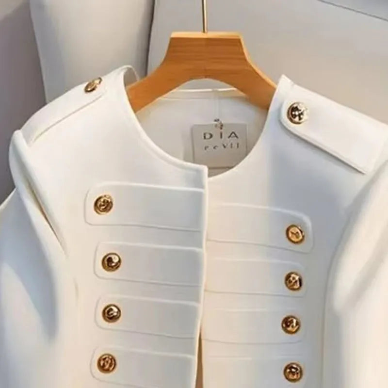 Luxurious White Short Jacket