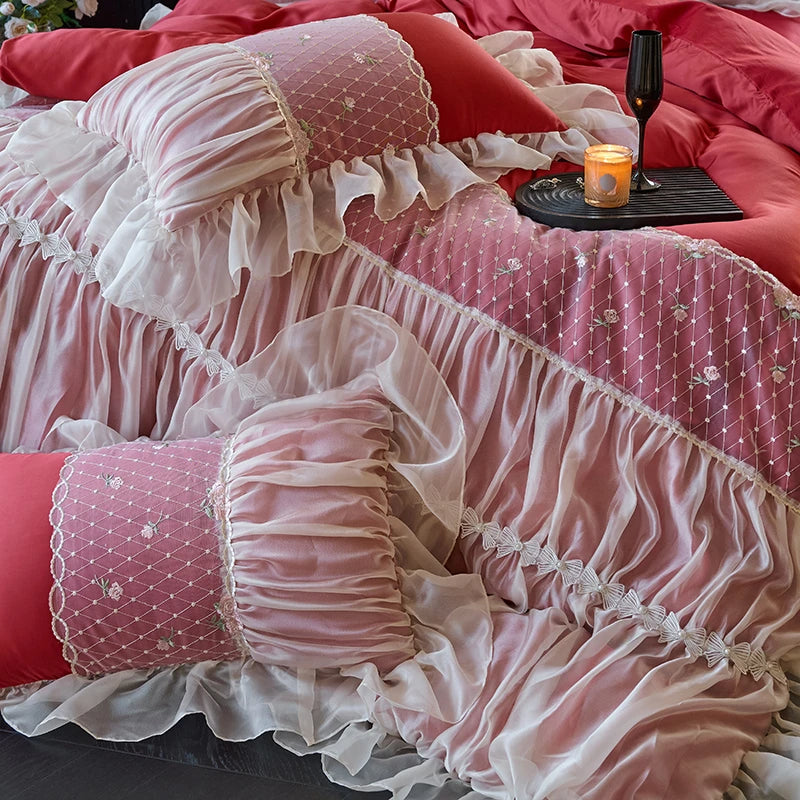 Luxury Sweet Princess Style French Cotton Bedding Set