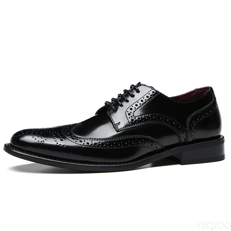 Genuine Leather Lace-up Men's Business  Dress Shoes
