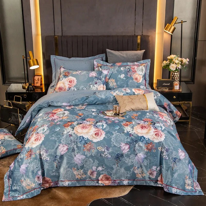 Elegant Vibrant Floral Bedding Set 100% Cotton