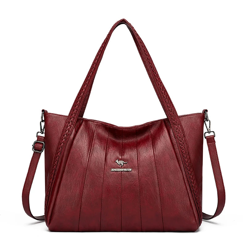 Soft Leather Weave Style Handbag