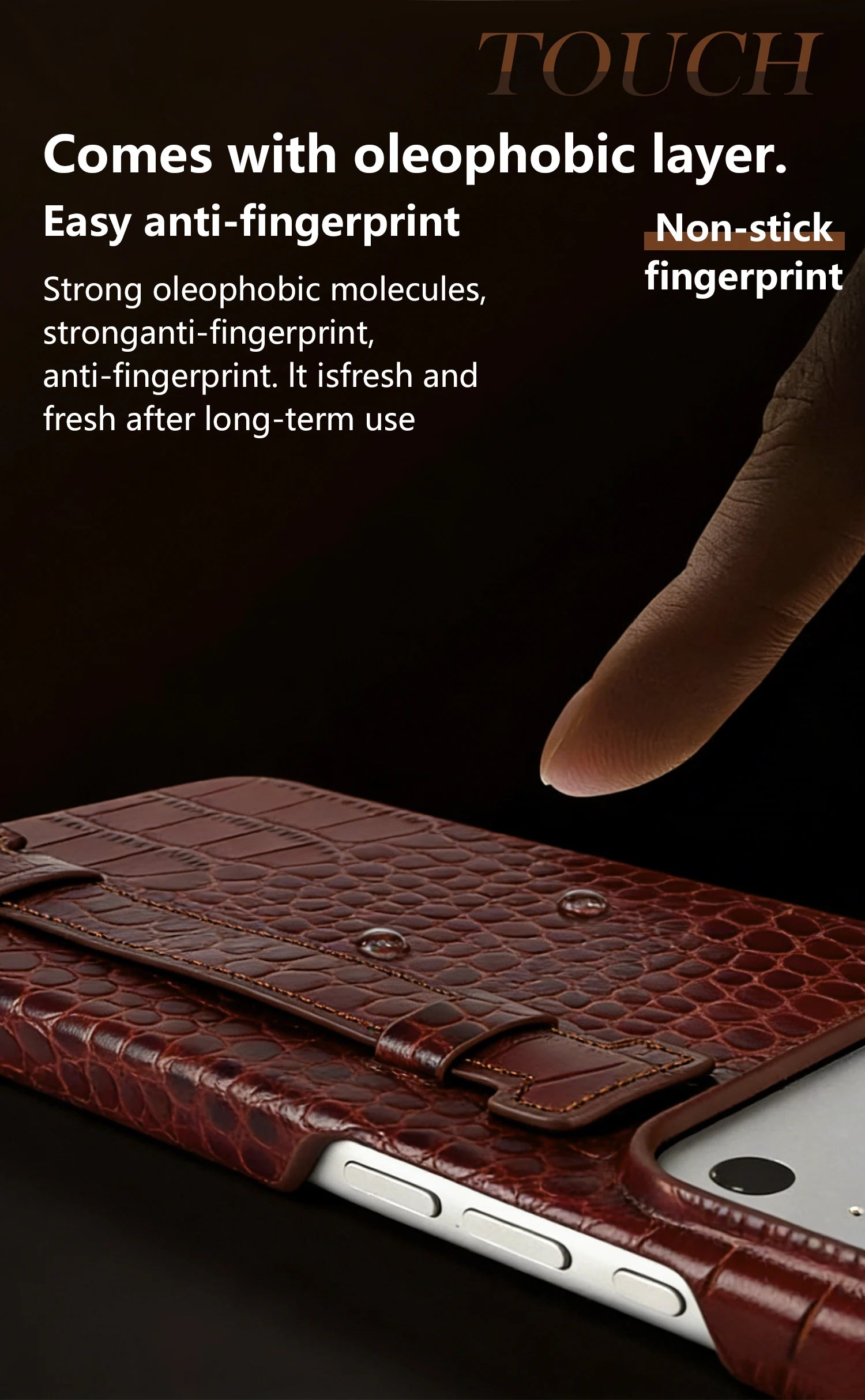 Genuine Leather Case with Wrist Strap & Kickstand for iPhone