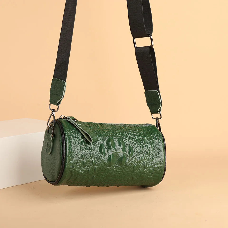Crocodile Pattern Genuine Leather Shoulder Bag