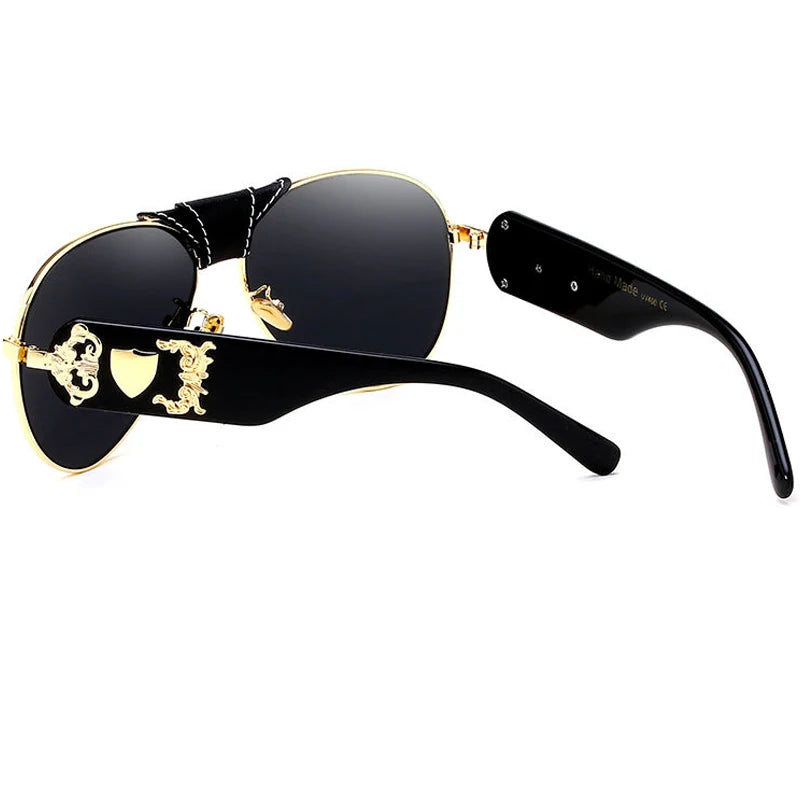Steampunk Oversized Classic Black Sunglasses UV400