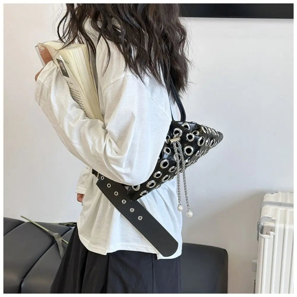 Unique Metal Stud Rivet Shoulder Bag