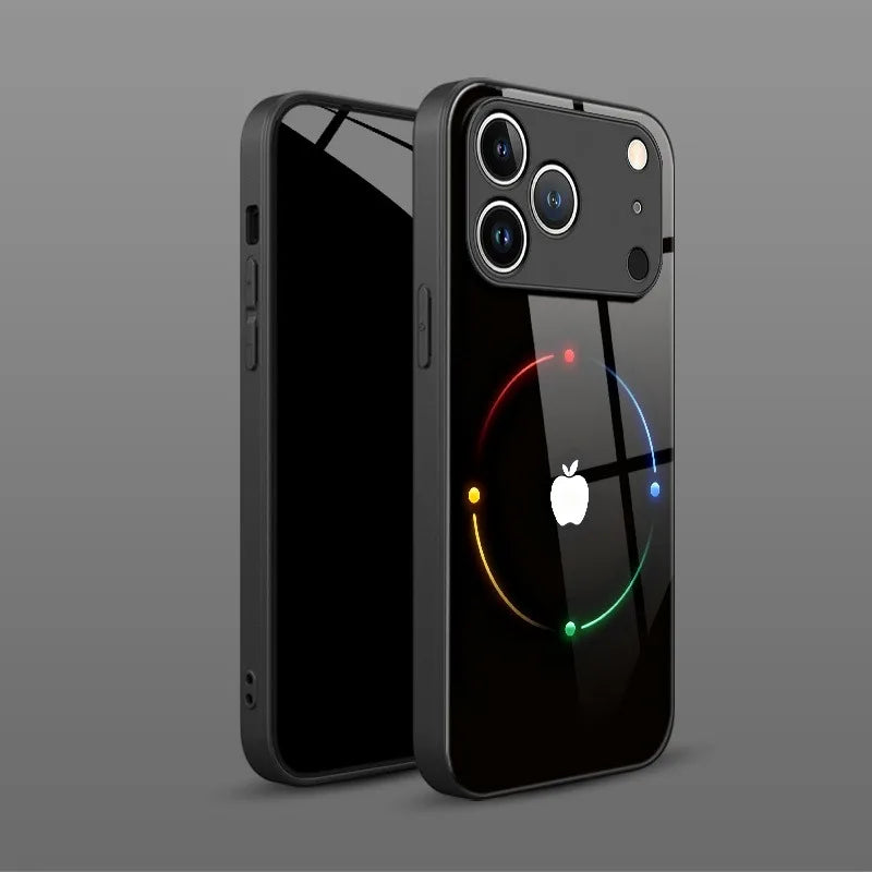 Colorful Tempered Glass Phone Case For iPhone