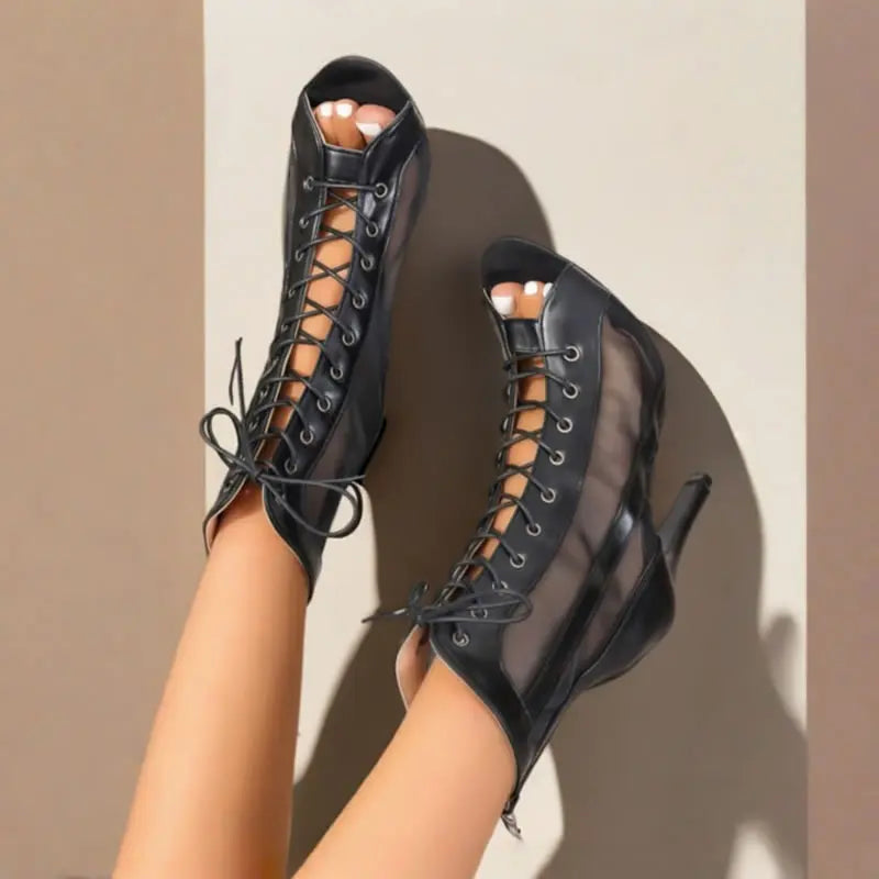 Stiletto High Heel Breathable Summer Ankle Boots