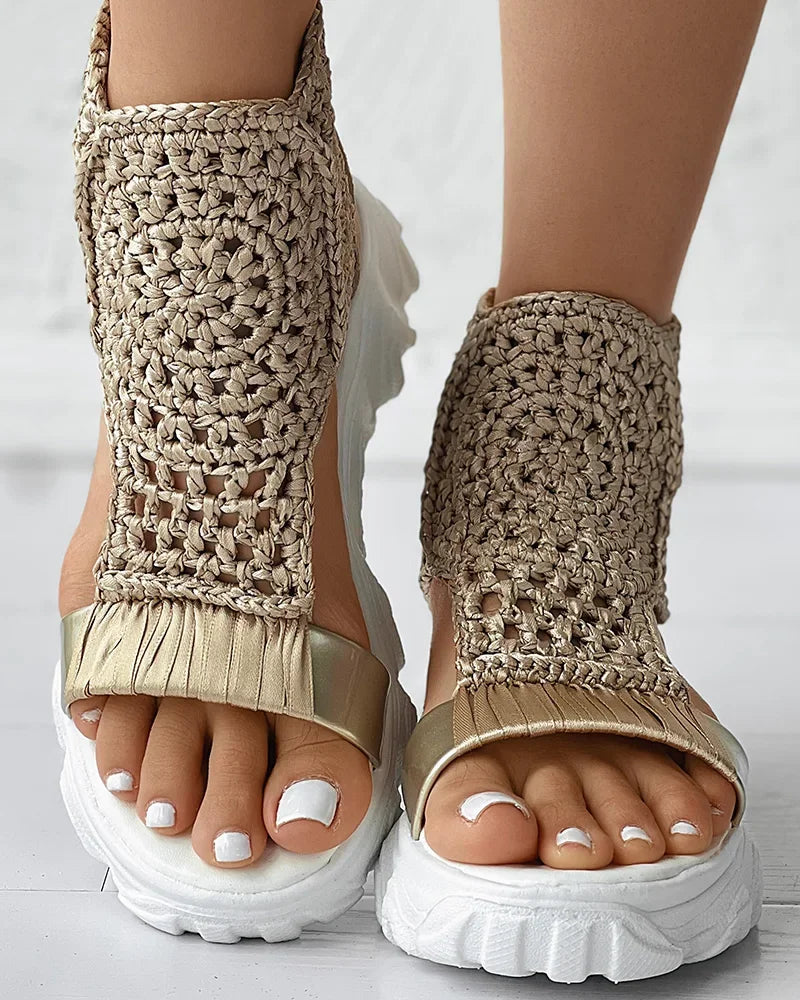 Elegant Knitted Mesh Sandals