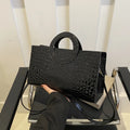 Crocodile Pattern PU Leather Square Handbag