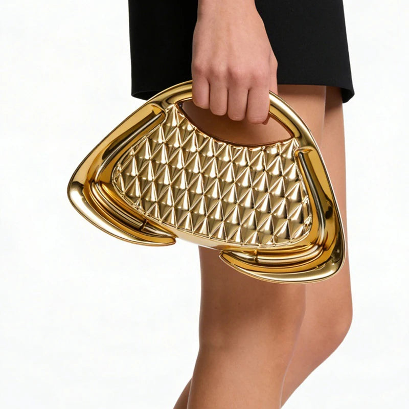 Unique Metallic Chain Crossbody Bag