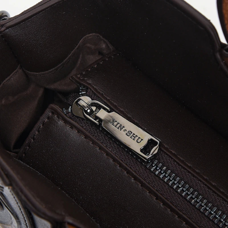 Vintage Embossed PU Leather Women's Shoulder Bag