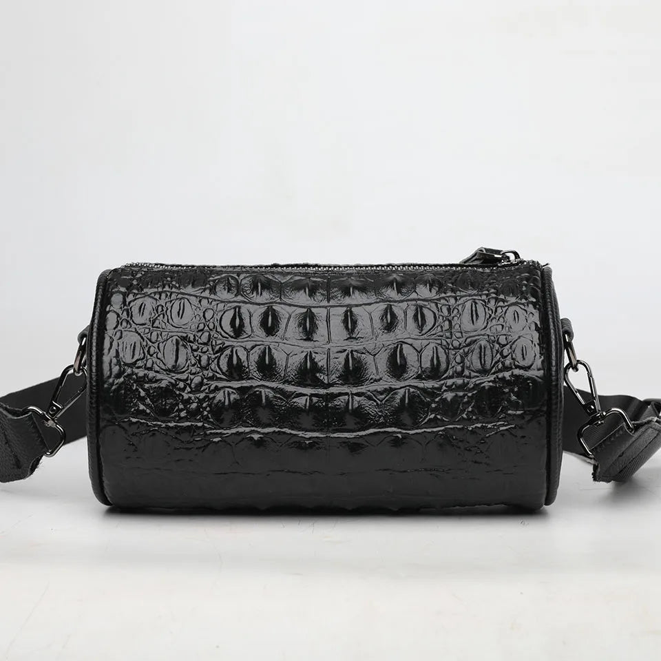 Crocodile Pattern Genuine Leather Shoulder Bag