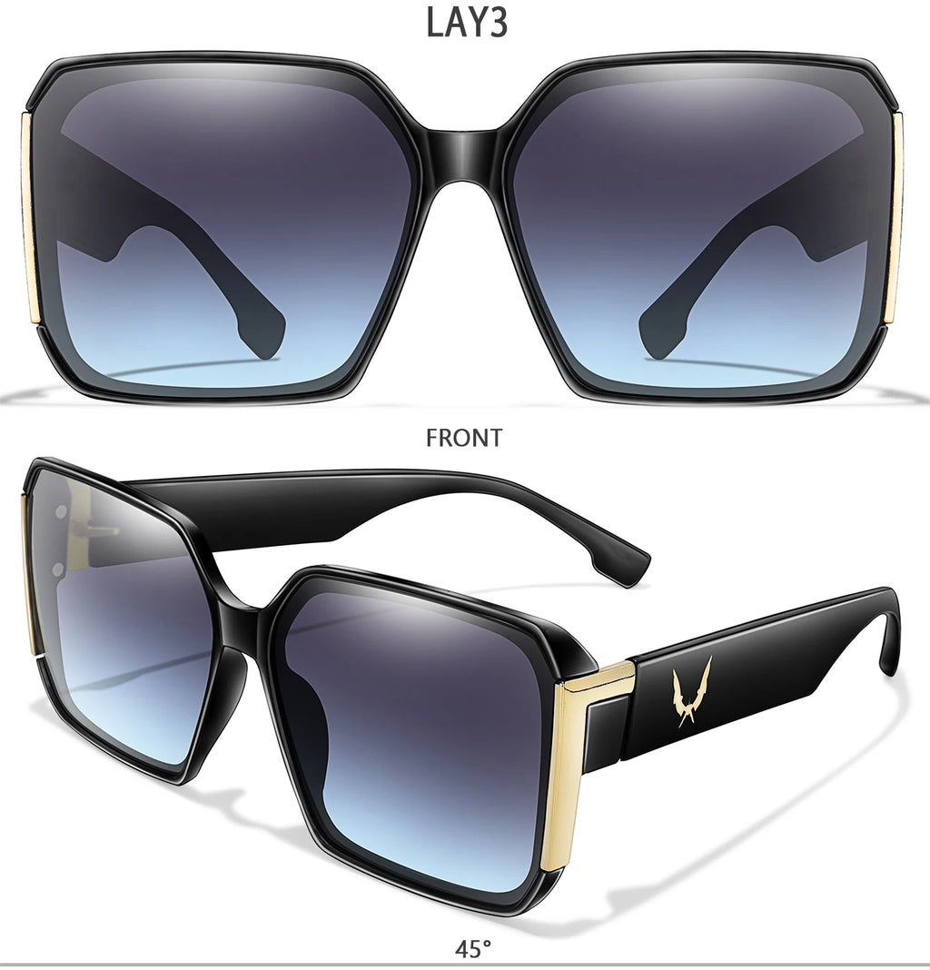 Elegant 2 Packs Unisex Square Sunglasses With UV Protection
