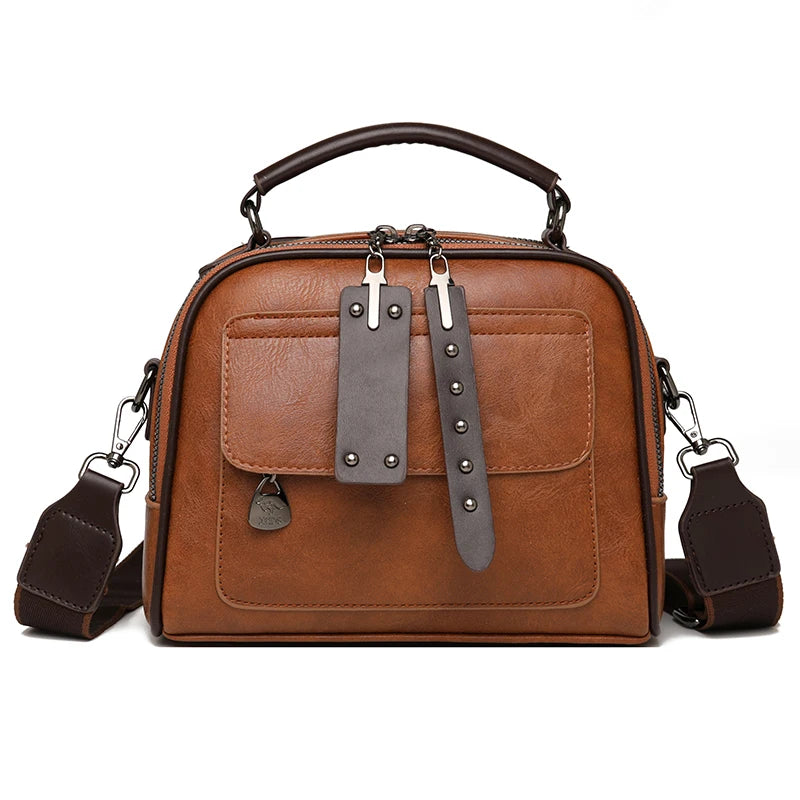 Women's Soft Leather Top-Handle Shoulder Bag