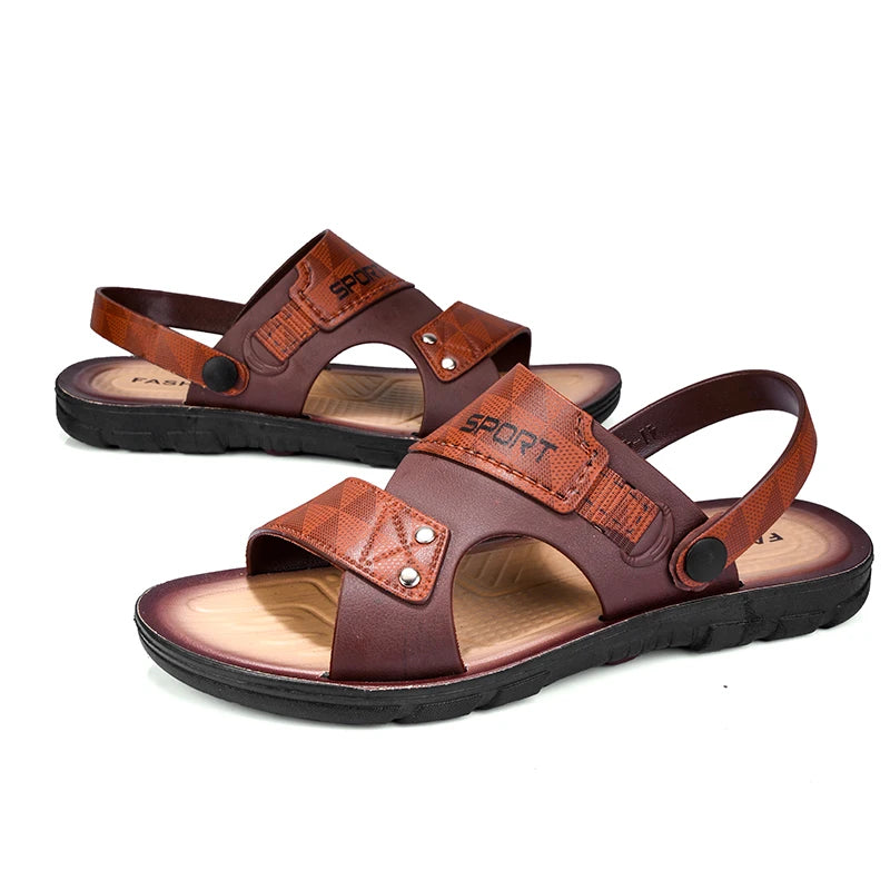 Men’s Premium Leather Slip-On Sandals for Summer