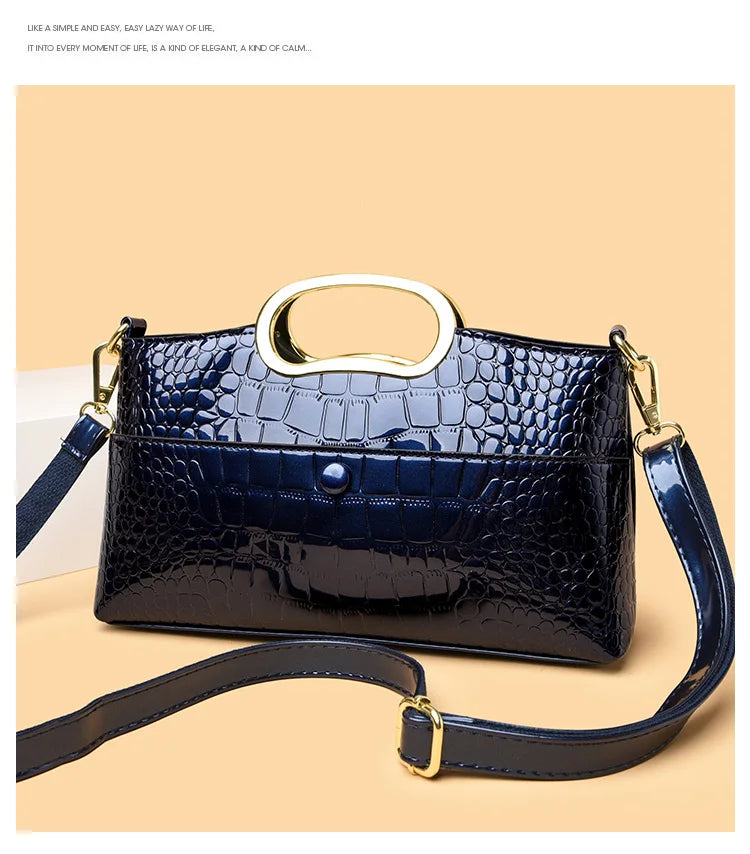Crocodile Pattern Leather Casual Handbag