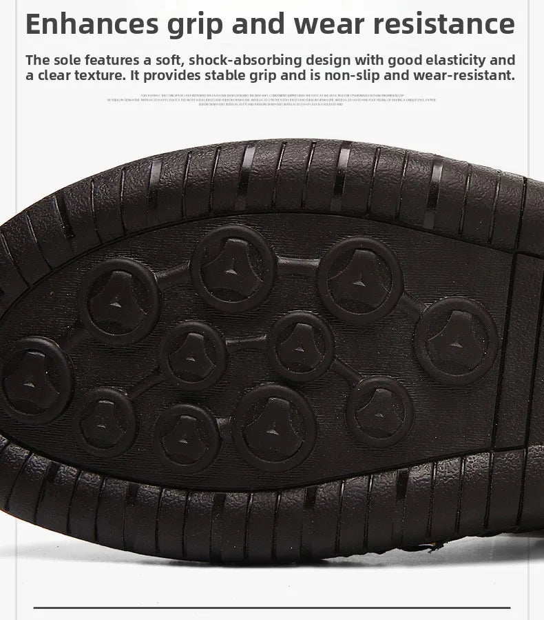 Men’s Premium Leather Sandals – Breathable Slip-On