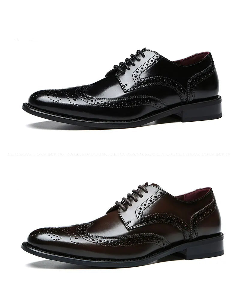 Genuine Leather Lace-up Men's Business  Dress Shoes
