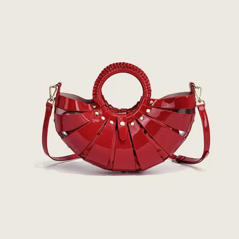 Half Moon Ring Shell Crossbody Bag