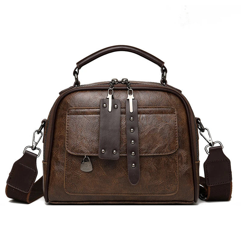 Women's Soft Leather Top-Handle Shoulder Bag