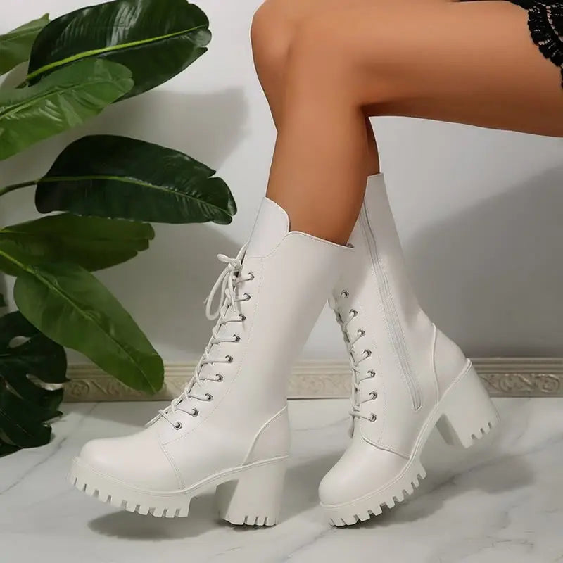 Women’s British Style Mid-Calf Boots