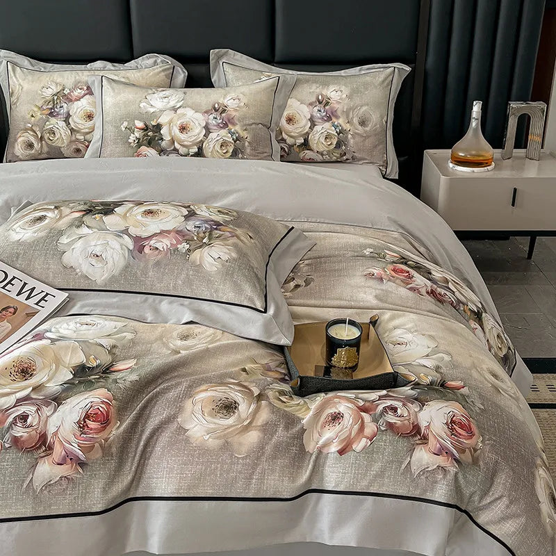 Elegant  Floral Vibrant Bedding Set