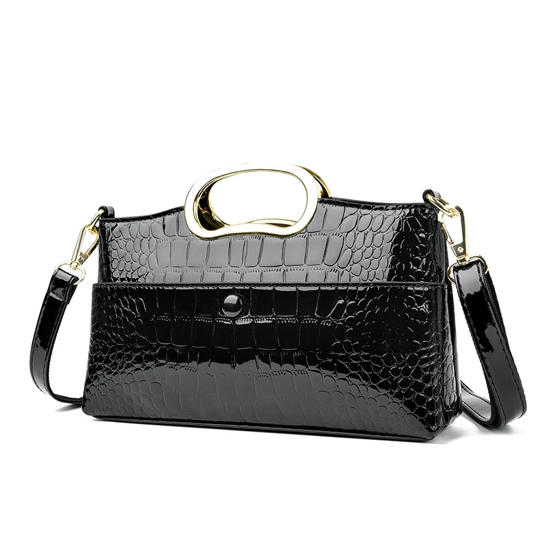 Crocodile Pattern Leather Casual Handbag