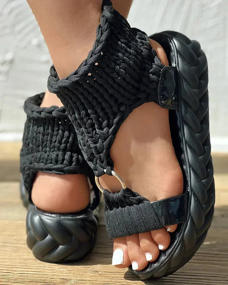Elegant Knitted Mesh Sandals