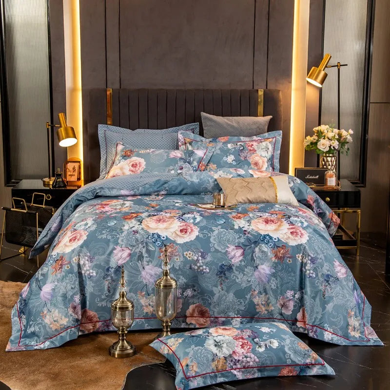 Elegant Vibrant Floral Bedding Set 100% Cotton