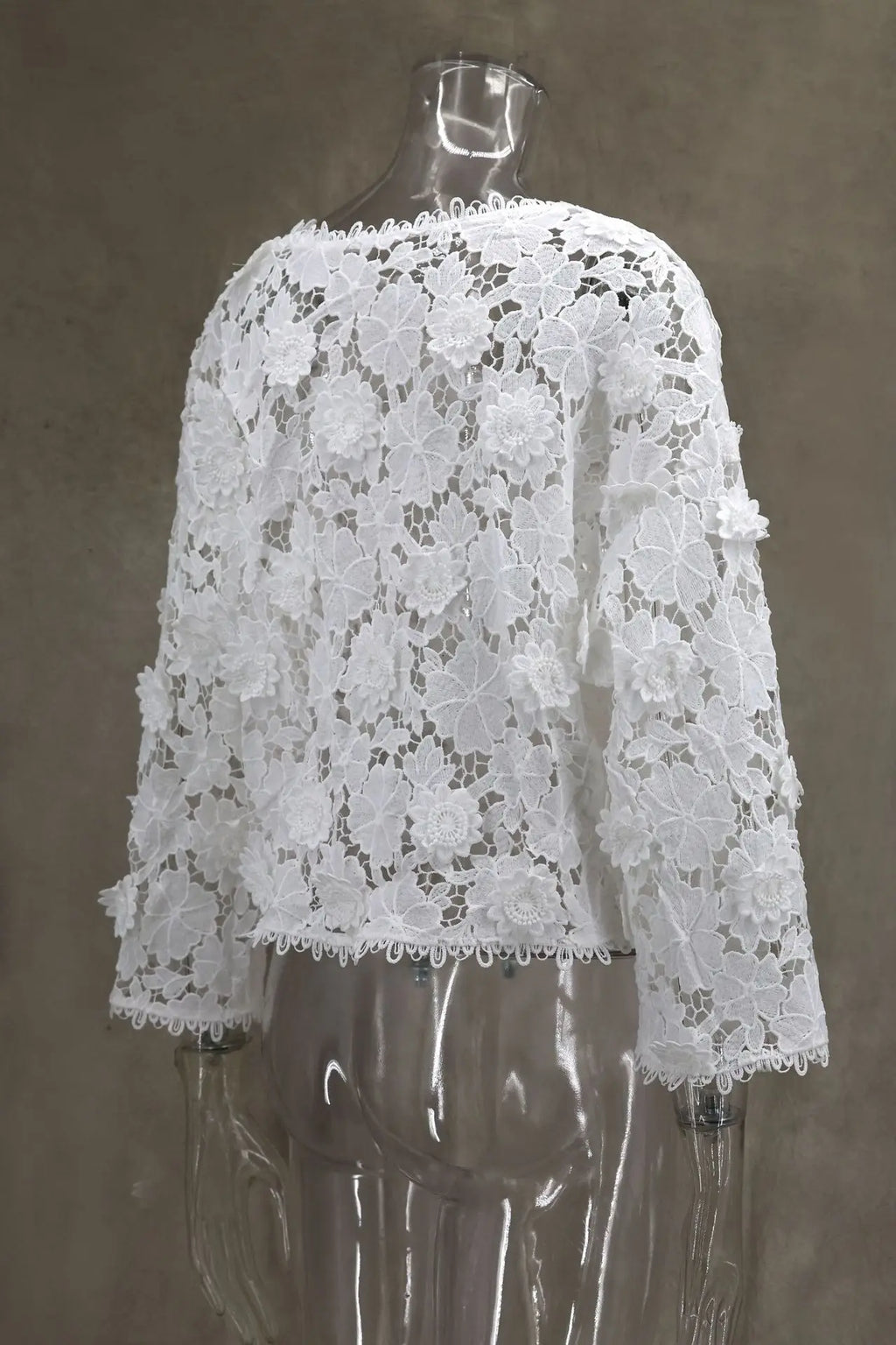 Summer Floral Hollow Out Lace Loose Women's Shirt
