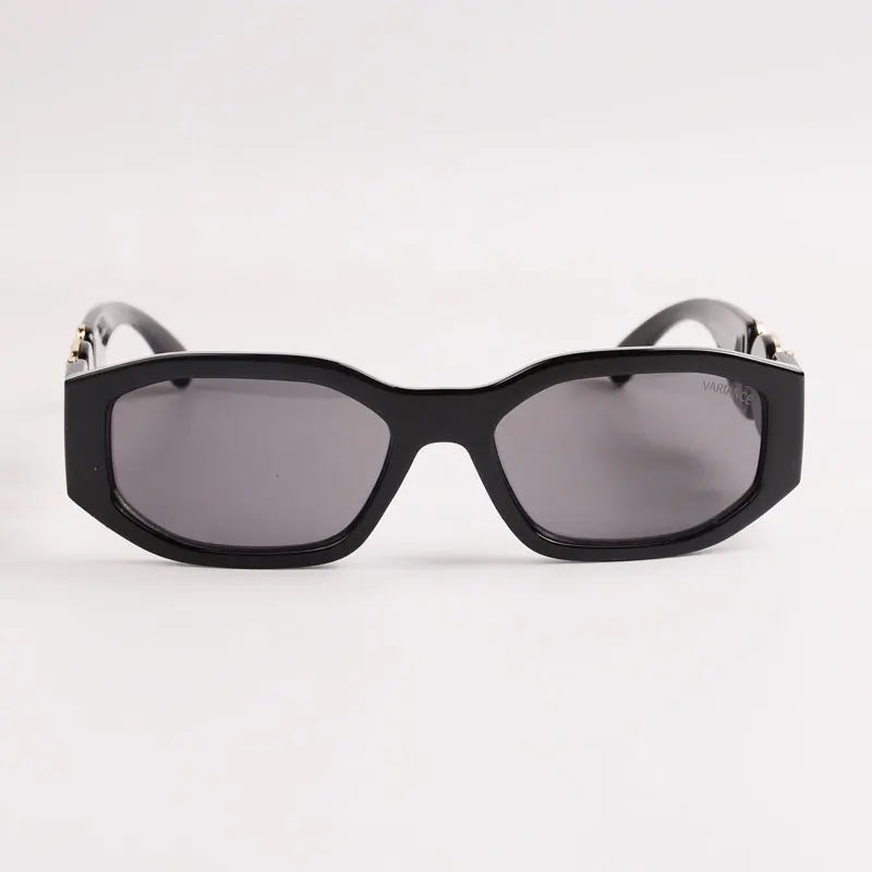 Classic Oval Shaped Gold Black Sunglasses