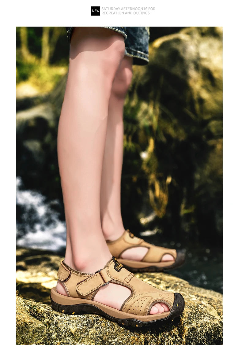 Men’s Summer Leather Sandals Comfortable Large Size