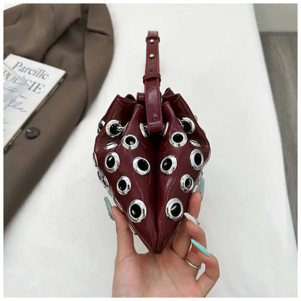 Unique Metal Stud Rivet Shoulder Bag