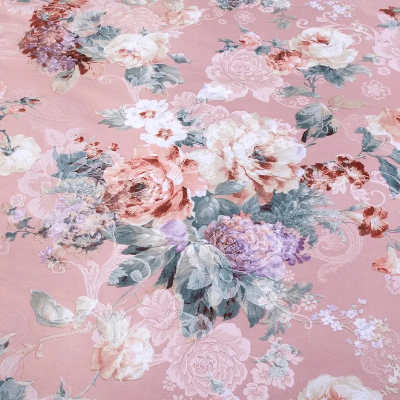  Vintage Chic Blooming Flowers Jacquard Bedding Set