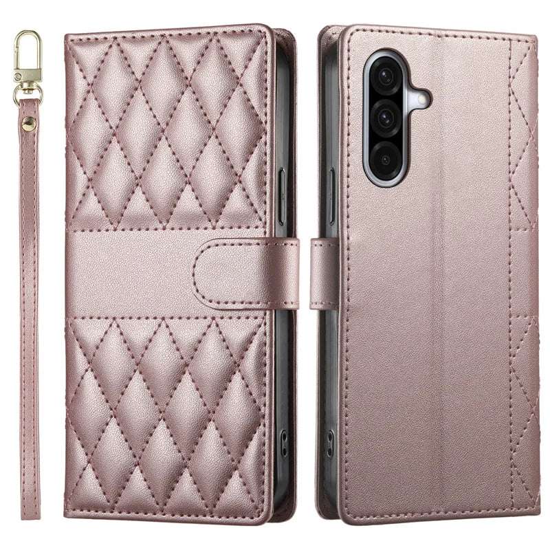 Crossbody Leather Phone Case for Samsung Galaxy – Lanyard Card Wallet Cover