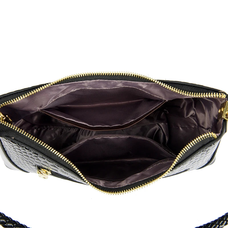 Crocodile Pattern Leather Casual Sac Bag