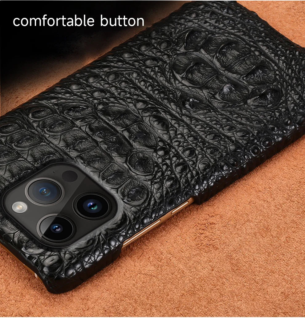 100% Genuine Crocodile Leather Phone Case For iPhone