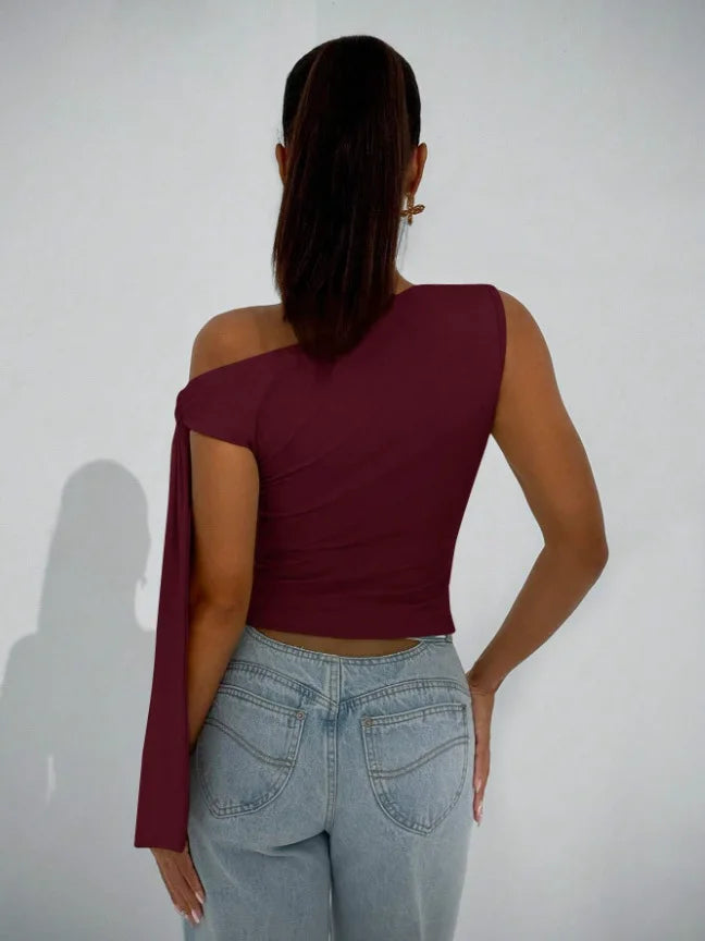 Women’s Elegant Sleeveless Slim Fit Top with Knot Necktie