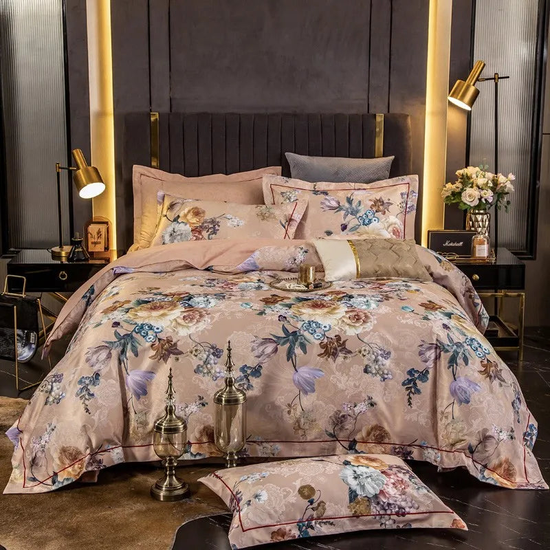 Elegant Vibrant Floral Bedding Set 100% Cotton