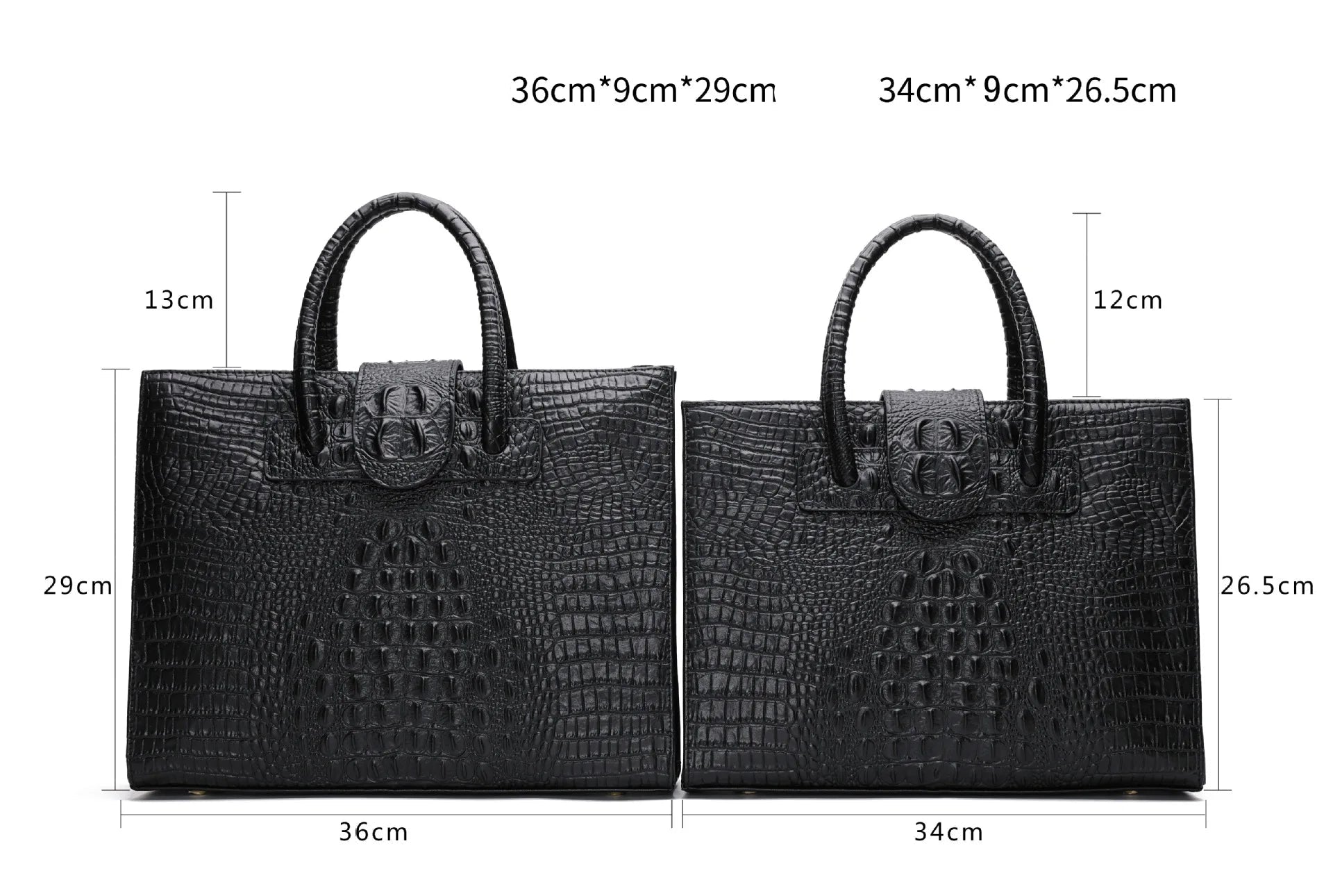 Large Crocodile Pattern Genuine Leather Shoulder Bag