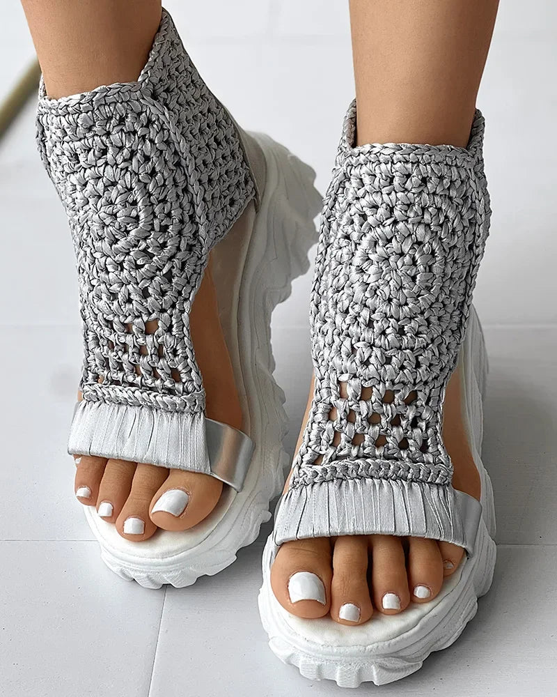 Elegant Knitted Mesh Sandals
