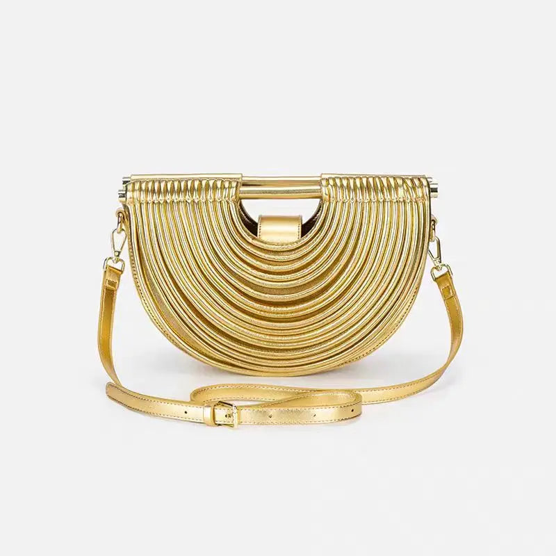 Gold Handwoven Hobo Bag Designer Evening Clutch